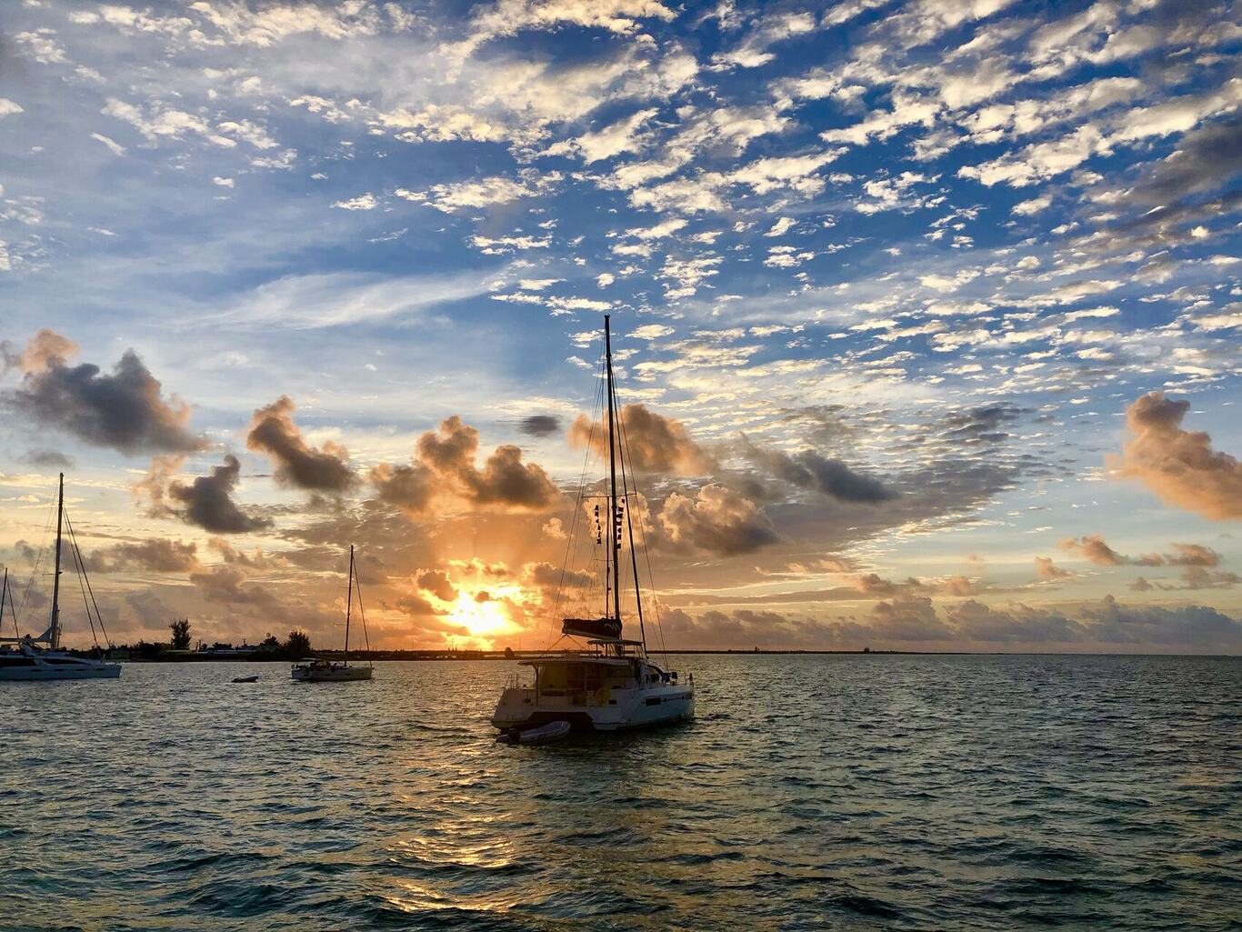 Sunrise at anchor, Anegada