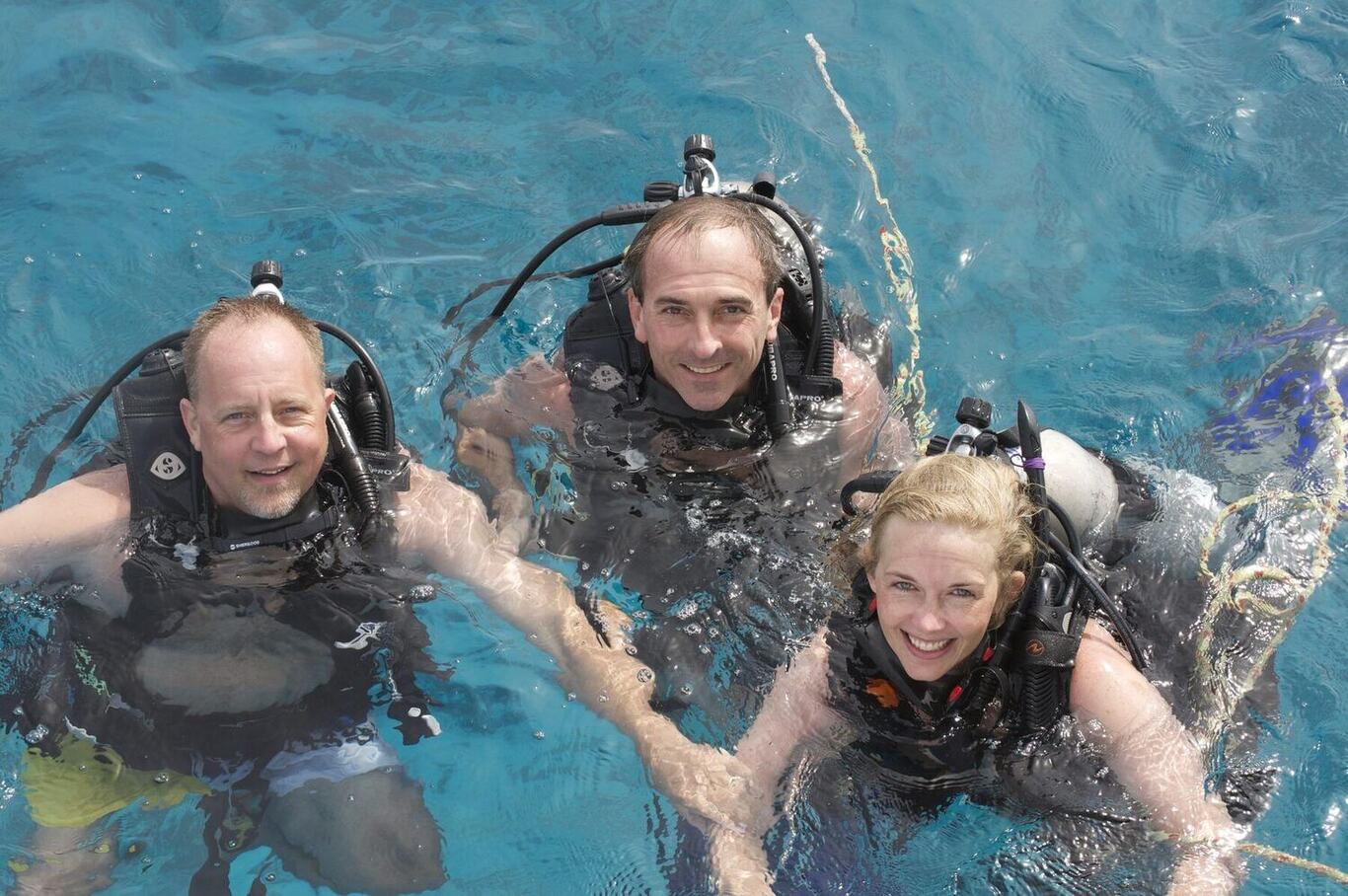 Charter guests, scuba diving