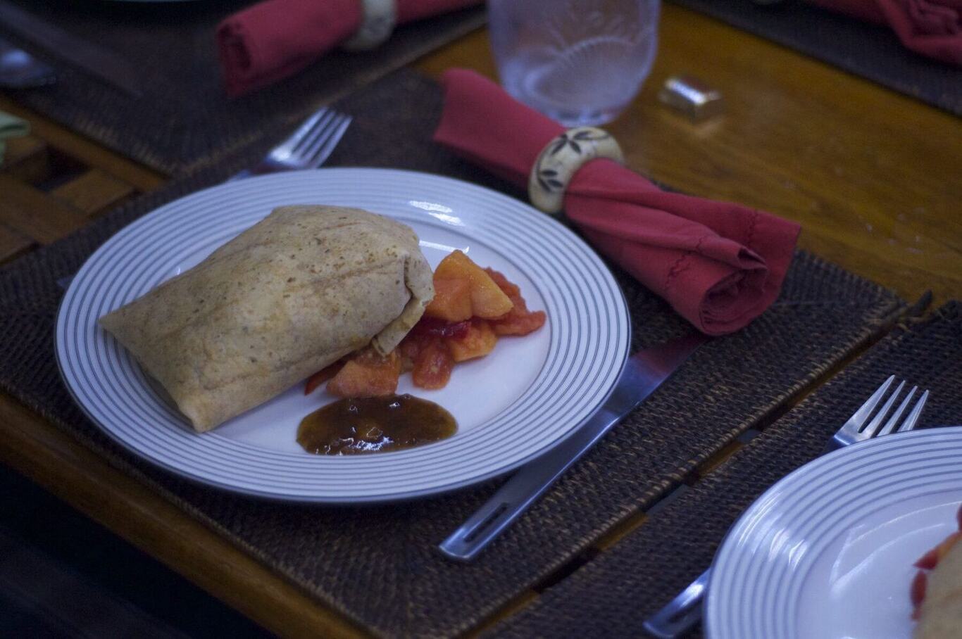 A yacht chef preparing a fresh Caribbean meal aboard